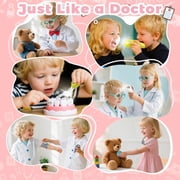 Caunedy Doctor Kit for Toddlers, Pretend Medical Station Set with Mobile Cart, Birthday Gifts for Kids 3-12 Year Old
