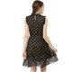 thumbnail image 5 of Vestido De Cóctel Con Volantes Y Estampado Metálico Sin Mangas Con Cuello Alto Y Lunares Para Mujer Negro XS, 5 of 6