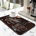 thumbnail image 2 of Coffee Black Vintage Pattern Coffee Bar Mat Accessories for Countertop Absorbent Hide Stain Dish Drying Mats for Kitchen Counter Draining Pad Under Coffee Maker Coffee Pot Espresso Machine 19.5x12in, 2 of 7