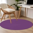 thumbnail image 5 of Dark Purple Round Rugs 3.3ft, Farmhouse Solid Purple Color Modern Art Non Slip Washable Rug Runner, Low Pile Indoor Floor Carpet Mat Bathroom Rugs for Living Room, Bedroom, Kids Room, 5 of 9