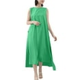 thumbnail image 2 of Dresses For Women Summer Casual Sleeveless Crew Neck Flowy Maxi Tank Dresses Straight Sundresses for Women Trendy Green Free Size, 2 of 7