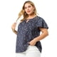 thumbnail image 4 of BluDe GaEstampado Floral ManAcampanaOjo De CerraduTalGrande PaMujer Azul Marino XXL, 4 of 6