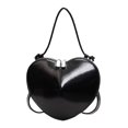 thumbnail image 2 of Bolso de mano con cremallera para mujer, bolso único con forma de corazón para suministros de , citas de viaje Negro, 2 of 8