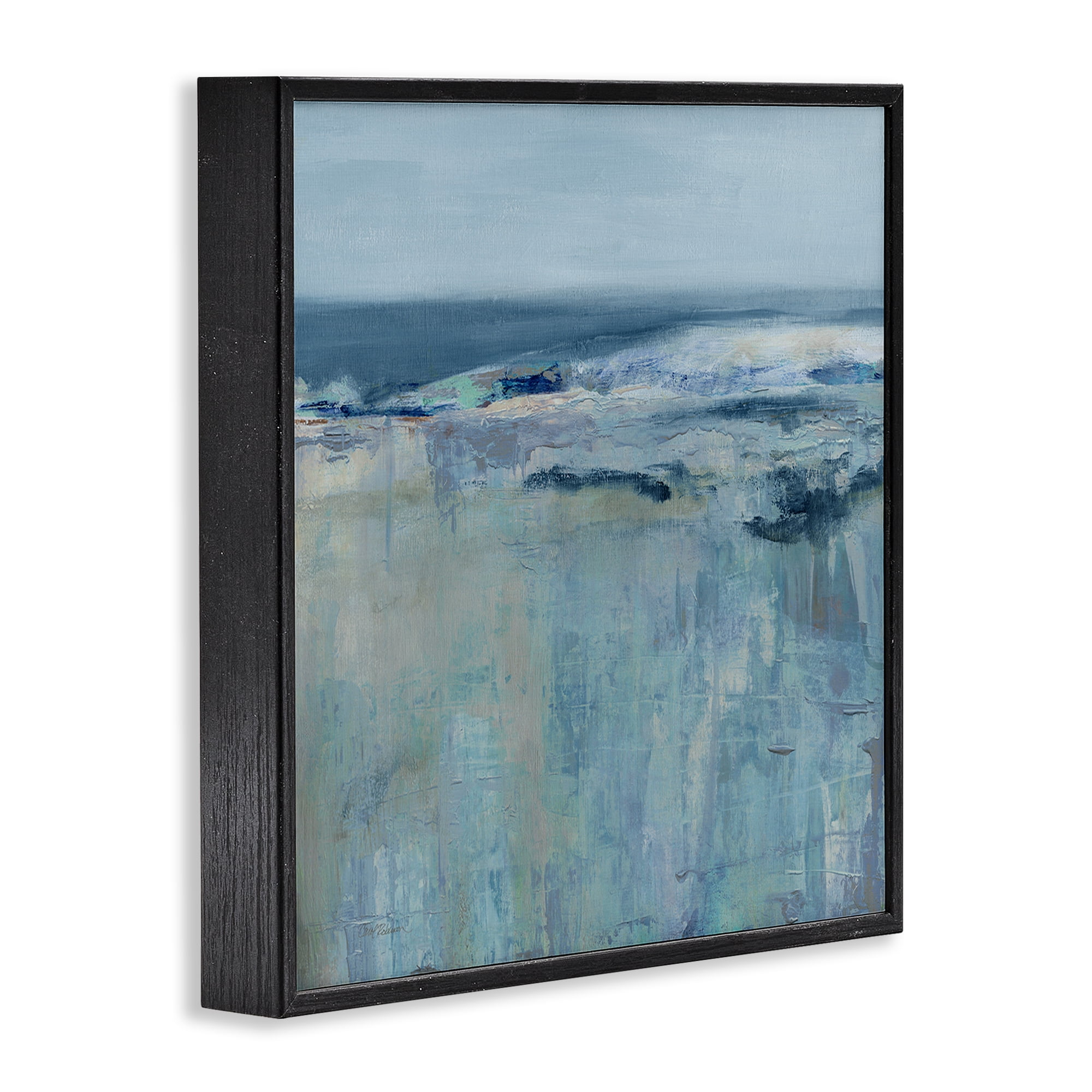 Stupell Industries Serene Abstract Pastel Seascape Black Framed Giclee Art, design by Carol Robinson