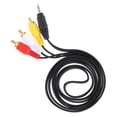 thumbnail image 2 of 2- .3ft AV Audio Cable with Male Auxiliary Y Splitter, Stereo Aux Cord for Phone, Drawer File Organizer, PVC Connector, 2 of 6