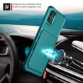 thumbnail image 3 of Allytech Rugged Case for Samsung Galaxy A05 Support Magnetic Car Mount, Premium PU Leather Flip Card Cash Holder Pocket Shockproof Anti-Fall Back Case for Samsung Galaxy A05 - Green, 3 of 7