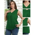 thumbnail image 3 of Valcatch Womens Plus Size Tops Summer Sleeveless V Neck Casual Loose Tunic Blouses Office Work Shirts, 3 of 8