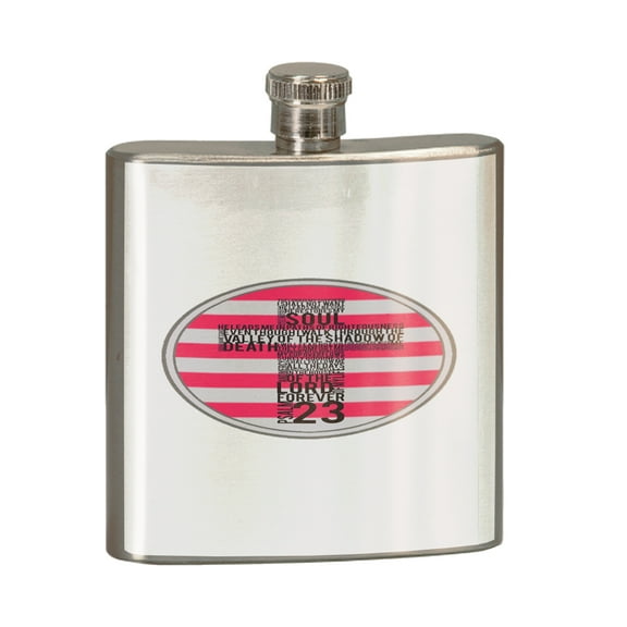 KuzmarK 6 oz. Stainless Steel Pocket Hip Liquor Flask - American Flag Lords Prayer