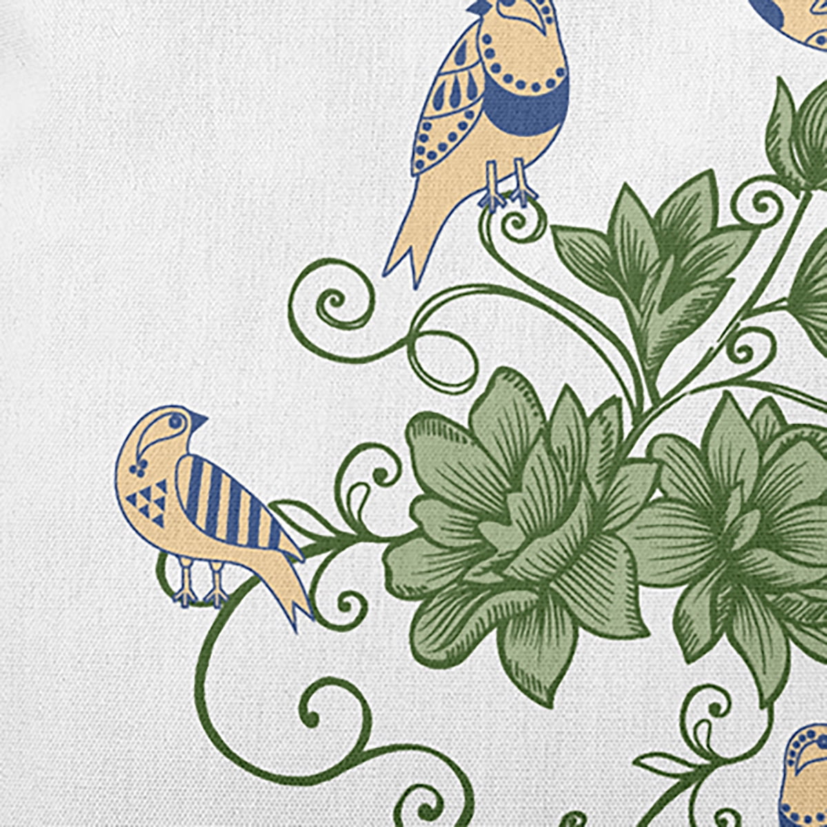 16" x 16" Simply Daisy Birds And Flowers Polyester Accent Pillow, Nautical Navy Qty 1