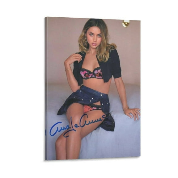 Ana De Armas Poster Signed Poster Decorative Painting Canvas Wall Art Living Room Posters Bedroom Painting 08x12inch(20x30cm)