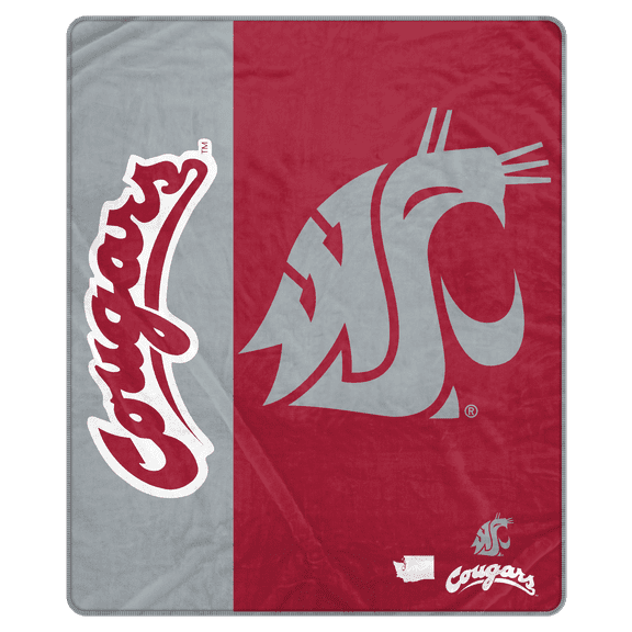 NCAA Washington State Cougars 50x60 Inch Ultra Soft Tailgate Throw