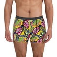 thumbnail image 4 of Wukai Colrful Tropical Leaves Print Men’s Underwear Breathable Boxer Briefs,&nbsp;Moisture Wicking & Breathable-Small, 4 of 7