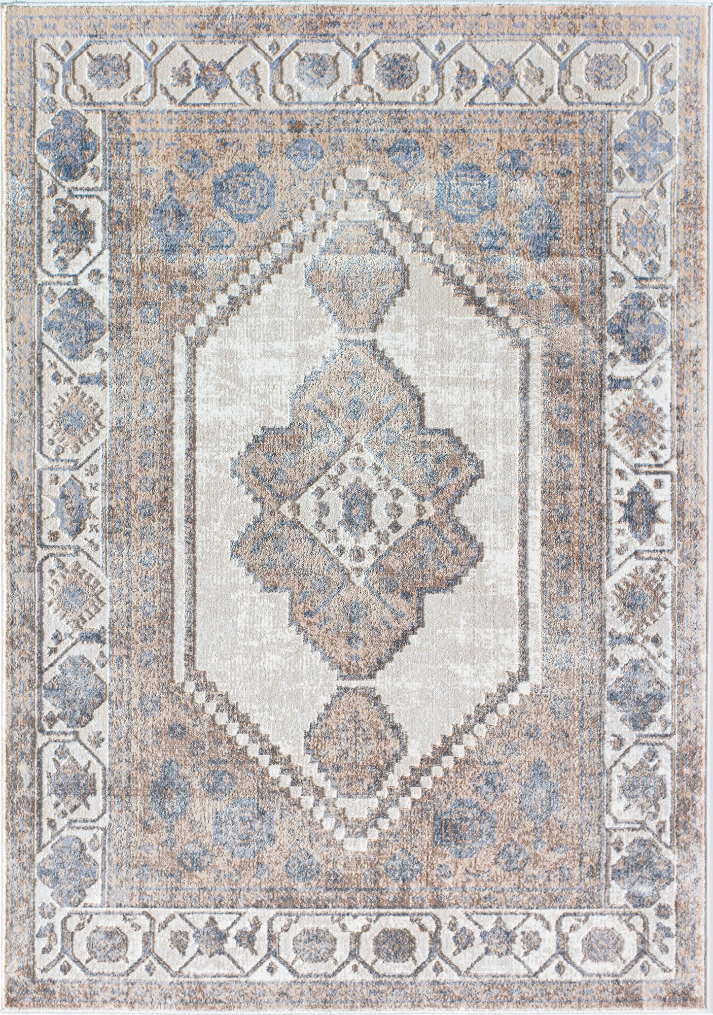 Rugs America Emali EA40A Almond Vintage Farmhouse Tan Area Rug, 5'x7'