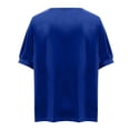thumbnail image 4 of MIUOWANP New Years Eve Shirt Women Women's New Solid Color Sequined Velvet Patchwork V-neck Short Sleeved T-shirt Blue L, 4 of 4