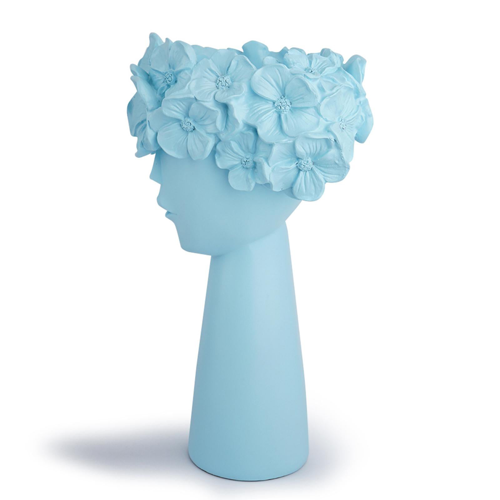 Portrait Flower Vase Planter Pot Desktop Sculpture Photo Prop 