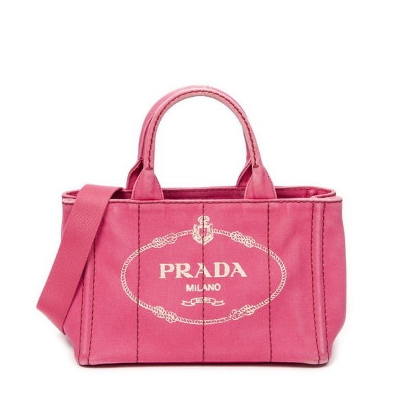 Pre-Owned Prada Fuchsia Pink Small Canapa Tote Shoulder bag Canapa Canvas