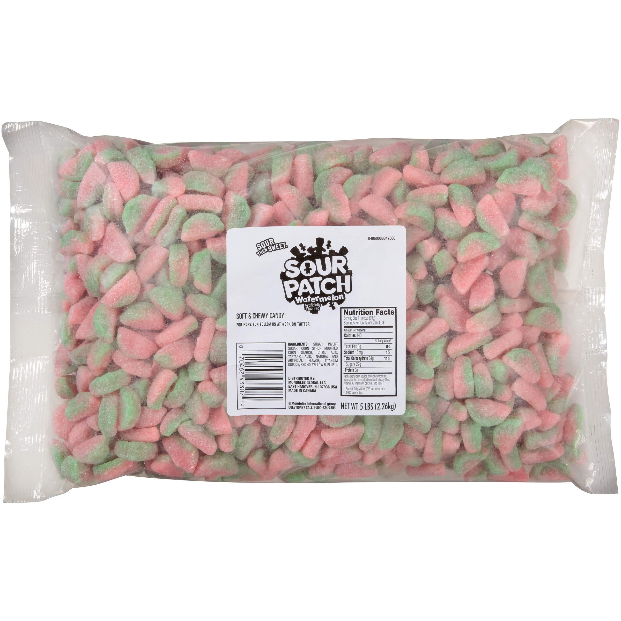 SOUR PATCH KIDS Watermelon Soft & Chewy Candy, 5 lb Bag 5 Pound (Pack
