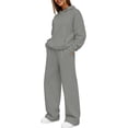 thumbnail image 5 of YFNNUP Womens Sweatsuits 2 Piece Set Plus Size Casual Winter Long Sleeve Hoodie Loose Wide Leg Sweatpants Fleece Fall Tracksuit Dark Gray,XXXL, 5 of 7
