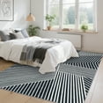 thumbnail image 2 of HOMERRY Large Geometric Striped Non-Shedding Area Rug 10' x 13' for Living Room Washable Indoor Carpet, Black, 2 of 5