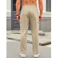thumbnail image 3 of Mens Cargo Relaxed Fit Cotton Drawstring Sweatpants with Pockets(Black,L), 3 of 5