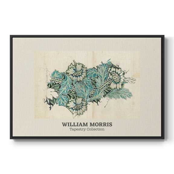 Vintage Abstract Print-XXXIX Framed in Black Wood Gallery Wrapped Canvas 17 in. x 25 in.
