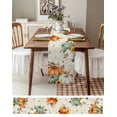 thumbnail image 3 of Sage Green Fall Burlap-Cotton Table Runner 48 Inches Long,Autumn White Pumpkins Thanksgiving Maple Sunflower Farmhouse Table Runners,Outdoor Dining Tablecloths for Baby Shower Party Wedding 13x48, 3 of 9
