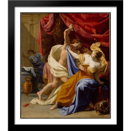 Rape of Tamar 28x32 Large Black Wood Framed Print Art by Eustache Le Sueur