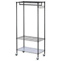 Garment Rack Wire Shelving 36x18x75 Inch - Black Clothes Rack for Closet, Bedroom, Retail - Heavy Duty Steel Garment Organizer