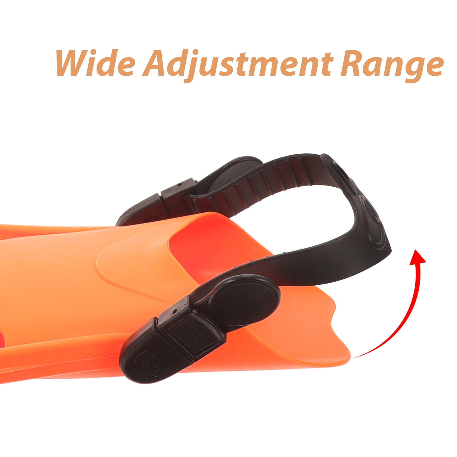 FONDOTIN Swim Training Fins for Adults, 1 Pair Orange Dive Fins with Comfortable Fit and Heel Support Pads