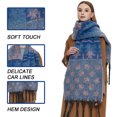thumbnail image 3 of Bufanda cálida para mujer, chal colorido, suave y cómodo, elegante para clima frío, bufanda navideña con flecos y lunares de jacquard, bufanda larga de moda, borlas de cola de cerdo, 3 of 5