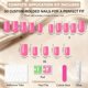 thumbnail image 4 of Press On Nails JOYVVEW, francés, cuadrado, cromado, degradado, 30 unidades, 4 of 5