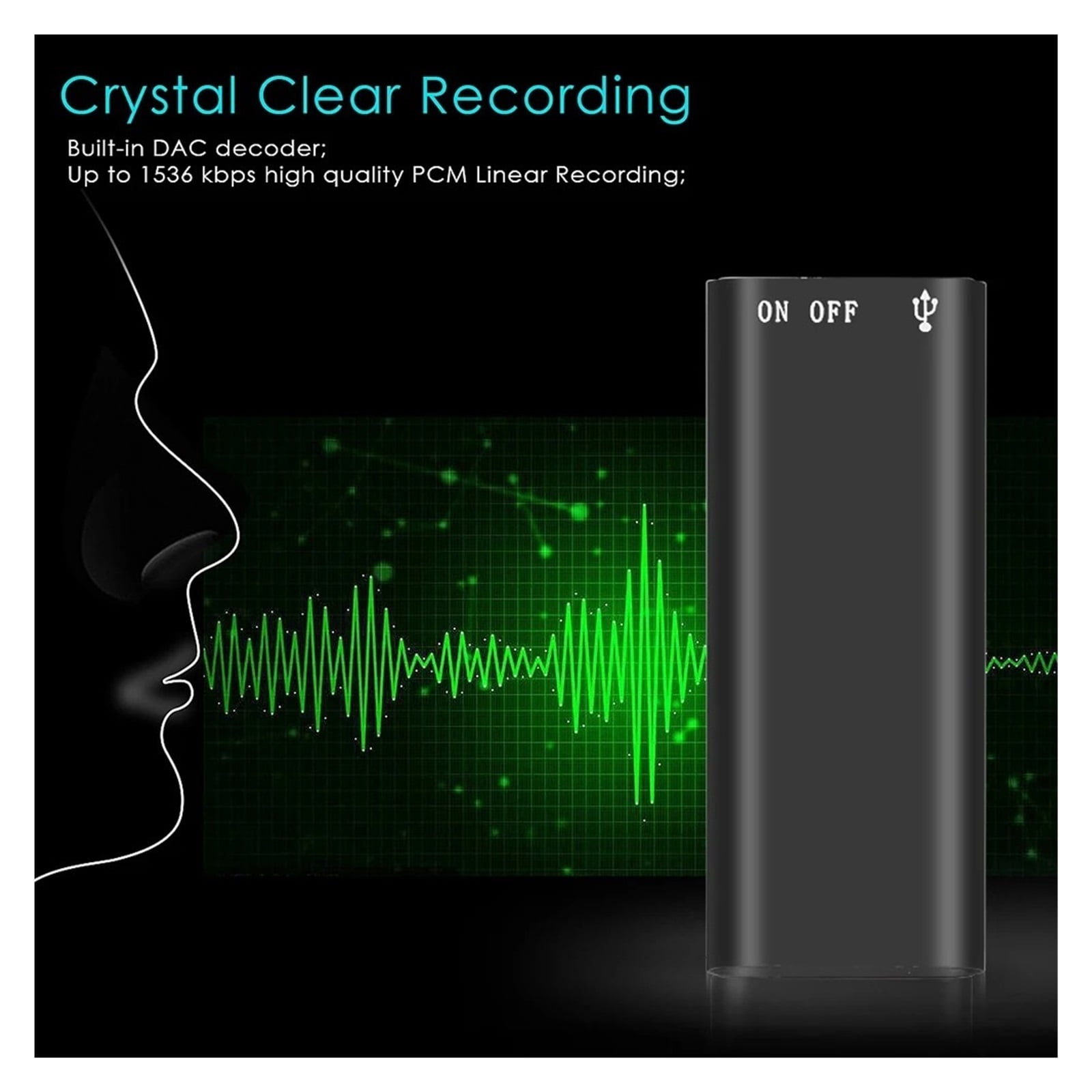 Tape Recorder Player Professional Voice Digital Voice Recorder Recording WAV Recorder
