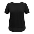 thumbnail image 1 of Blusa George para Mujer Tejida con Mesh en Ruedo, Manga Corta Negro Talla CH, 1 of 4