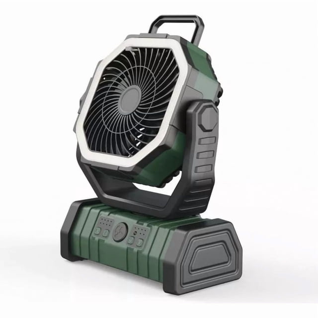 Ventilador de camping recargable de 20000 mAh con luz LED, batería de 58 horas