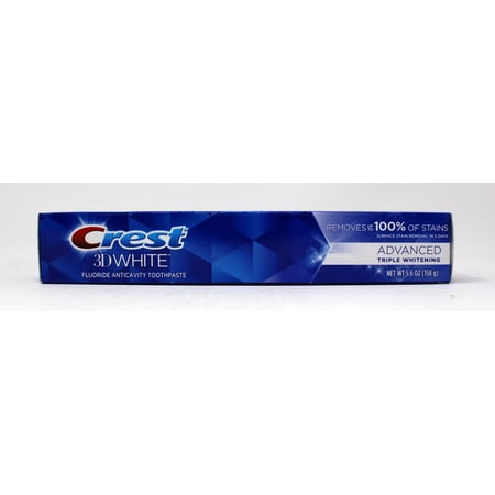 Crest 3D White Advanced Triple Whitening Toothpaste 5.6 Ounce (Pack of 3)