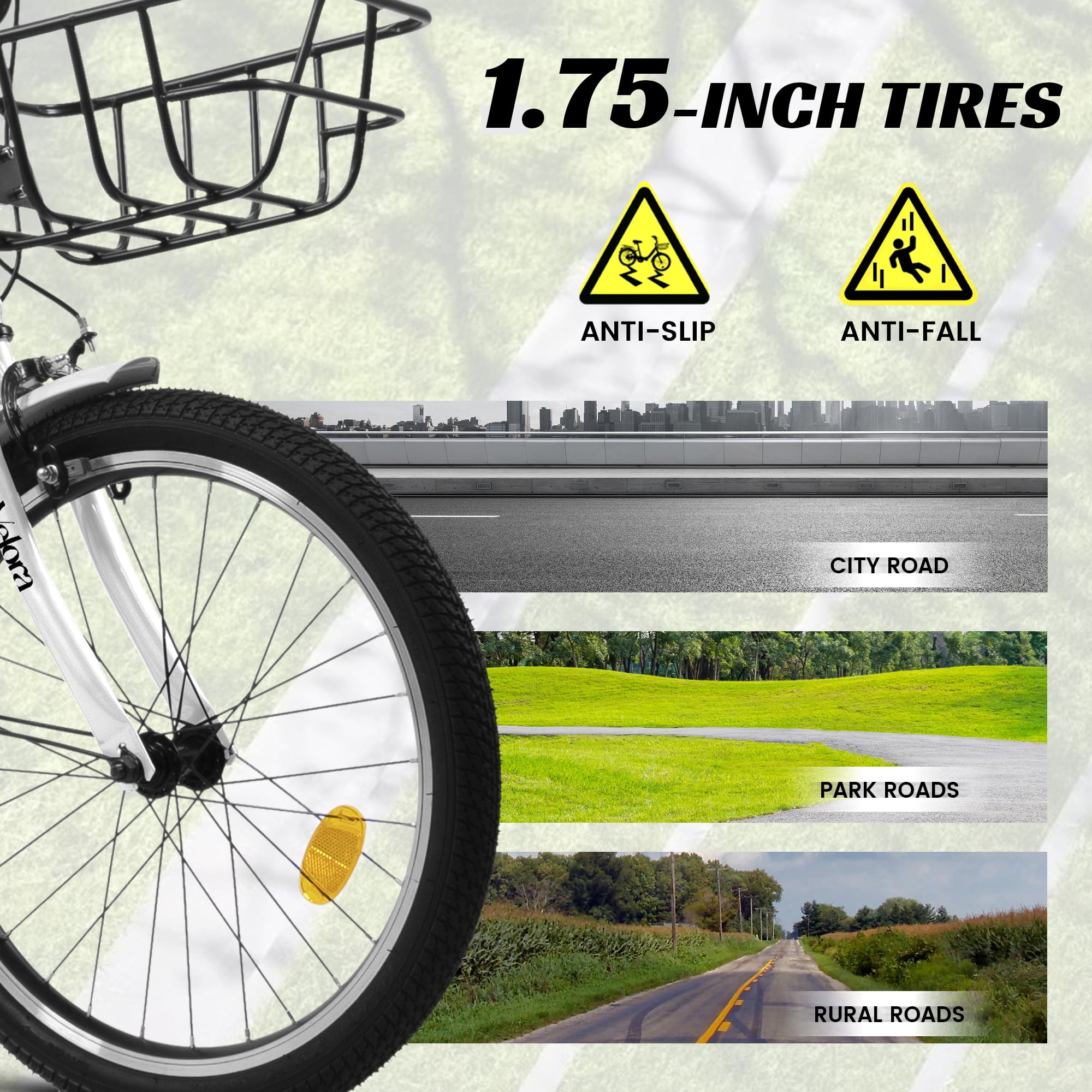 Aukfa 20" Kids Bike,Children's Bicycle with Coaster Brake & Rear Rack & V-Brake,White