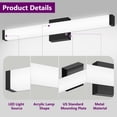 thumbnail image 4 of GCGAFUL 24.8" Bathroom Vanity Light, 6000K Modern Black Dimmable LED Mirror Lamp with Acrylic Body, Horizontal/Vertical Mounting (ETL Certificated), 4 of 8
