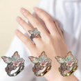 thumbnail image 5 of Bague Fleur Papillon, Bague Papillon Dorée, Bagues Papillon pour Femmes, Taille Modifiable à Volonté, 5 of 5