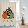 thumbnail image 5 of Fall Shower Curtain Harvest Pumpkin Orange Shower Curtains for Bathroom Leopard Sunflower It''s Fall Y''all Bath Curtains Sets for Autumn Thanksgiving Seasonal Bathroom Decor Fabric Waterproof 72 x 72, 5 of 6