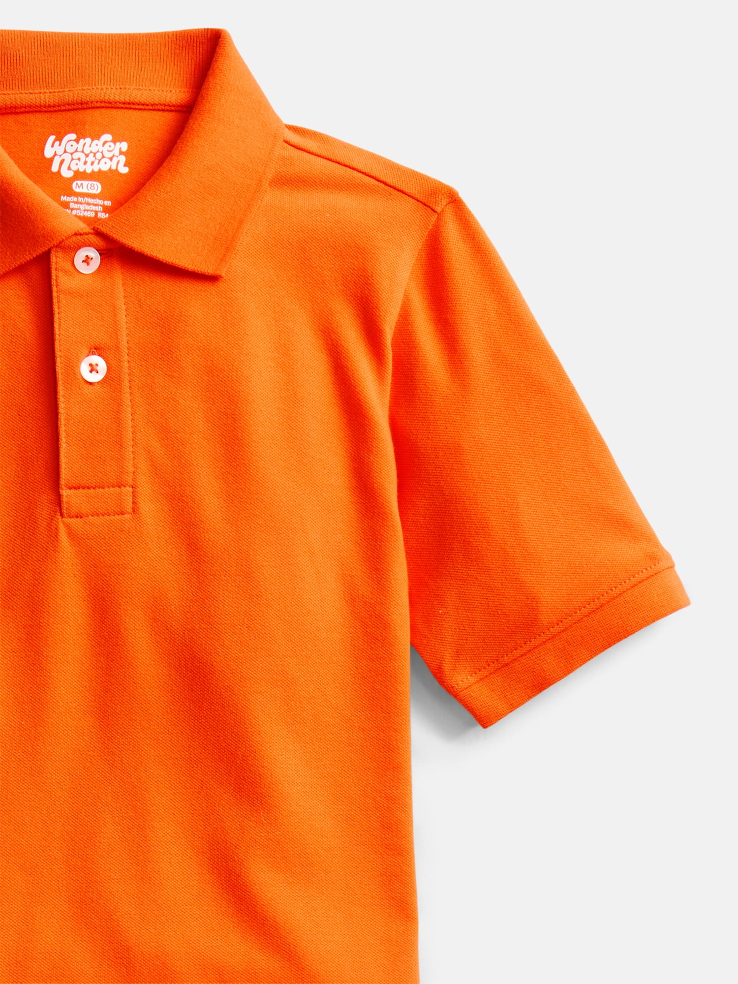Wonder Nation Boys School Uniform Pique Polo Shirt with Short Sleeves, Size 4-18