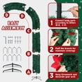 thumbnail image 4 of 94.5" 1860 Branches PVC Christmas Arch Decoration Steel Bracket Reusable for Christmas Weddings Parties Green, 4 of 13