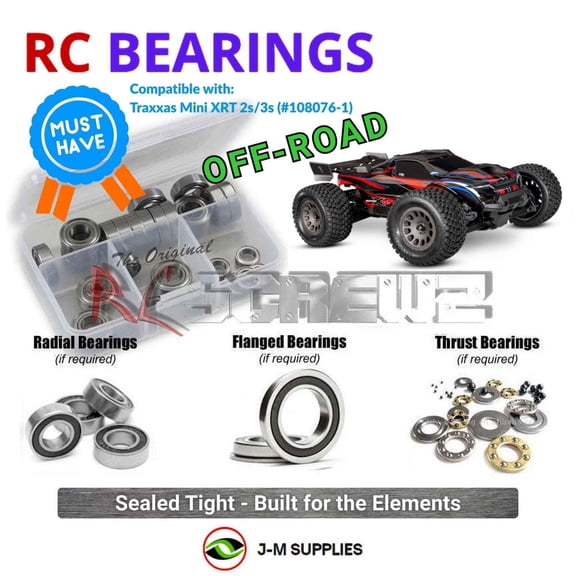 RCScrewZ Rubber Shielded Bearings tra148r for Traxxas Mini XRT 2s/3s Monster Truck (#108076-1) | PRO