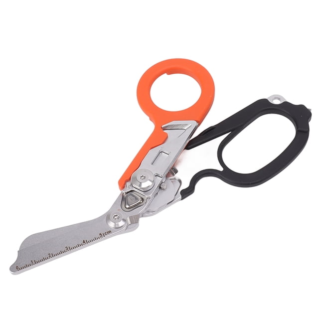 Camping Scissors , Emergency Shears Foldable Stainless Steel Multifunctional For Outdoor Survival Black Orange,Blue,Orange,Sand Color,Green,Red