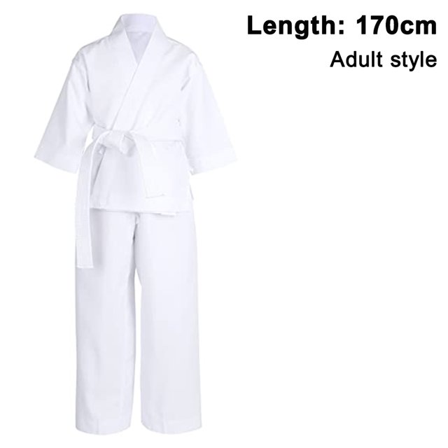 Karate Uniform with Free Belt, White Karate Gi for Kids & Adult Size