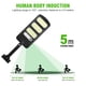 thumbnail image 4 of Luces solares con sensor de movimiento para exteriores - 213 LED de seguridad con detección de movimiento para jardín, patio, terraza y caminos | Resistentes a la intemperie IP65 | Soporte ajustable, 4 of 5