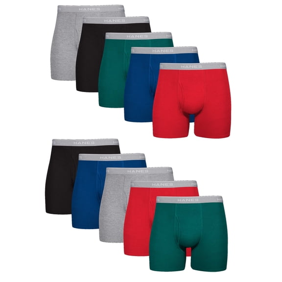 Hanes Men's 10-Pack Boxer Brief, Assorted, Meduim