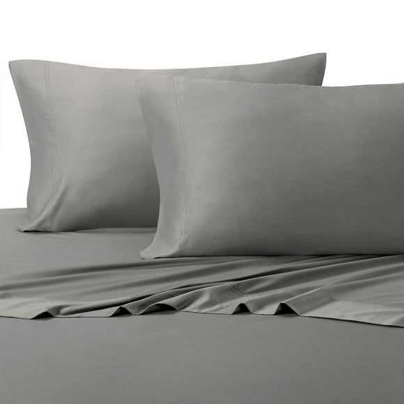 Abripedic Taies d'Oreiller en Satin Uni, 600 Fils, 2 Pcs / Paire Format King 20 Pouces x 40 Pouces Taies d'Oreiller, 100 % Coton, Gris
