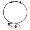 Women's Personalized Planet Expandable Bracelet with Two Sterling Silver Names and Birthstone Charms