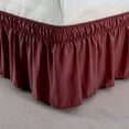 thumbnail image 6 of Unique Bargains Elastic Dust Ruffled Bed Skirt with 15" Drop Full Burgundy, 6 of 8