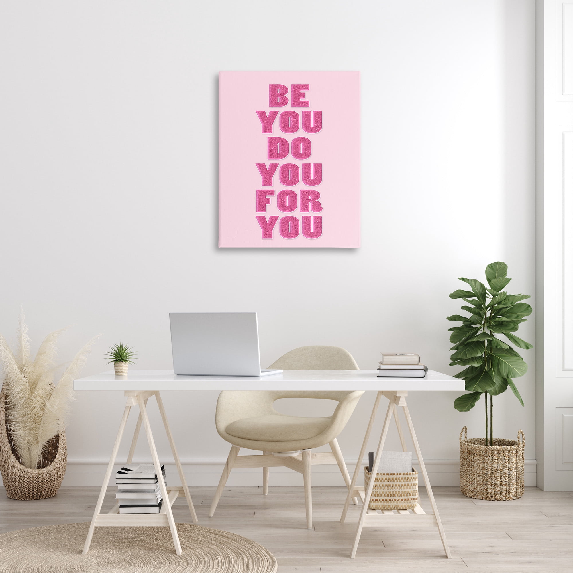 Stupell Industries Be You Bold Pink Inspirational Painting Gallery Wrapped Canvas Art Print Wall Art, 30 x 40